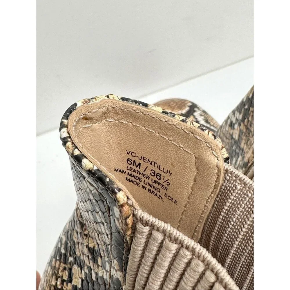 Vince‎ Camuto Boots Size 6 Leather Animal Print Almond Toe Ankle Booties